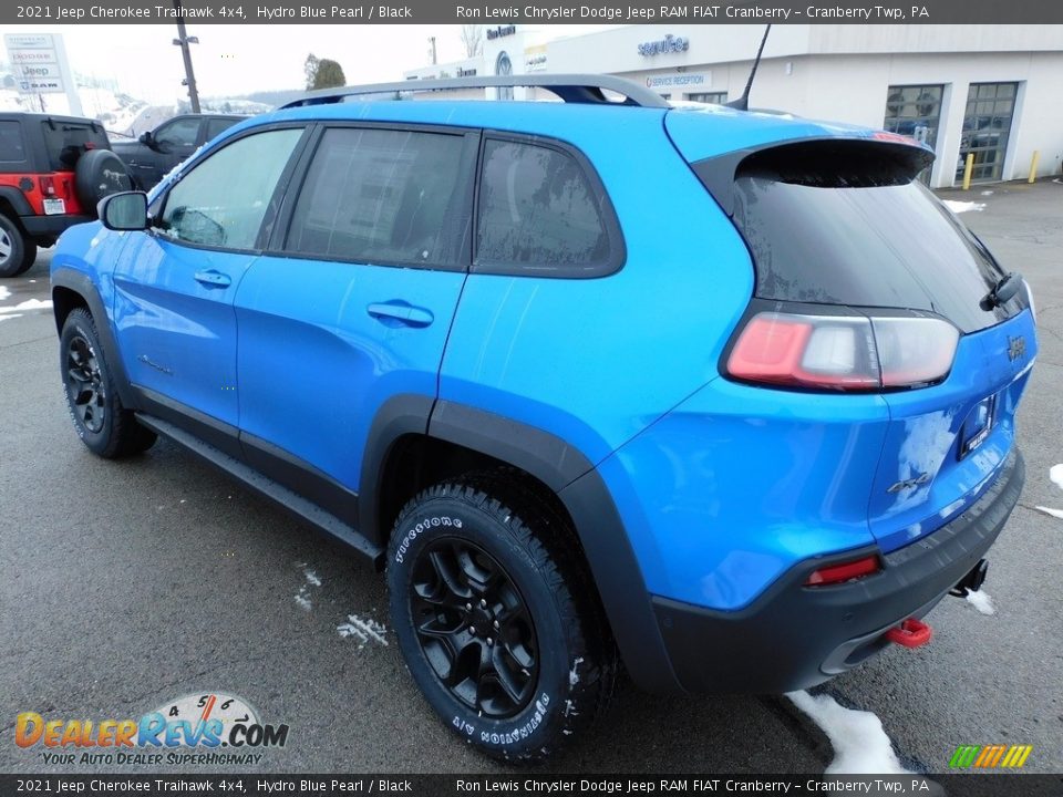 2021 Jeep Cherokee Traihawk 4x4 Hydro Blue Pearl / Black Photo #8