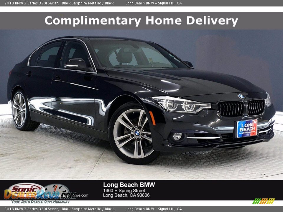 2018 BMW 3 Series 330i Sedan Black Sapphire Metallic / Black Photo #1