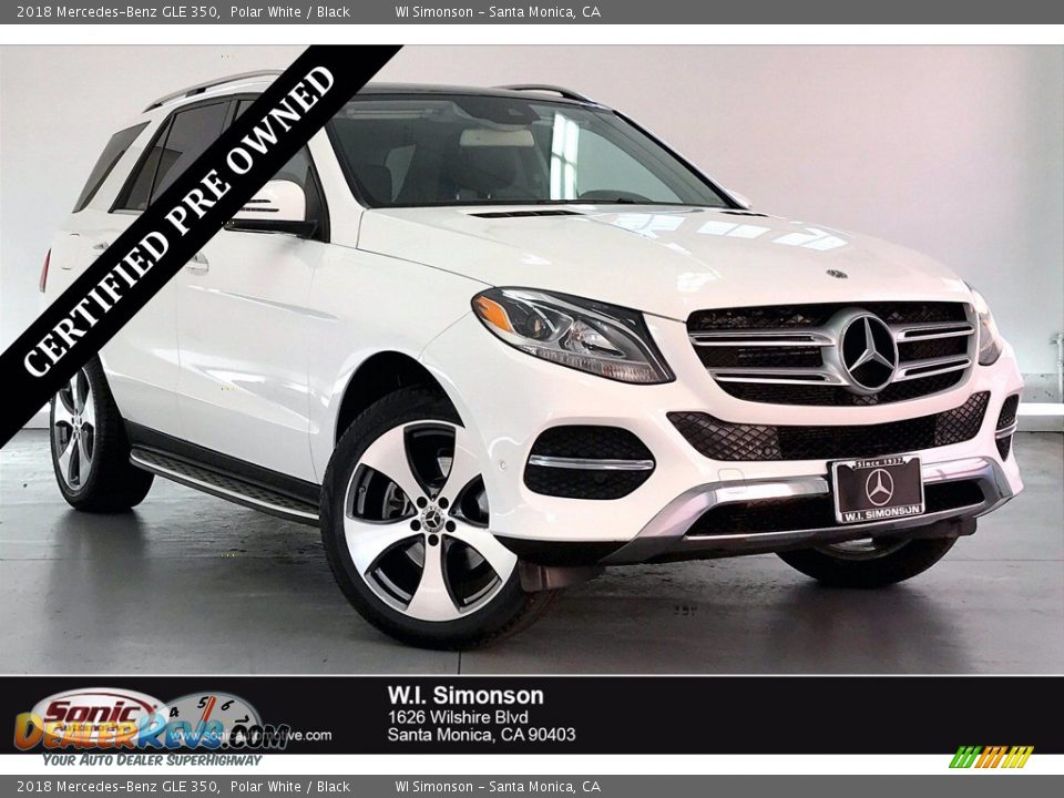 2018 Mercedes-Benz GLE 350 Polar White / Black Photo #1