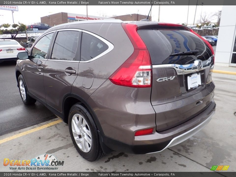 2016 Honda CR-V EX-L AWD Kona Coffee Metallic / Beige Photo #3