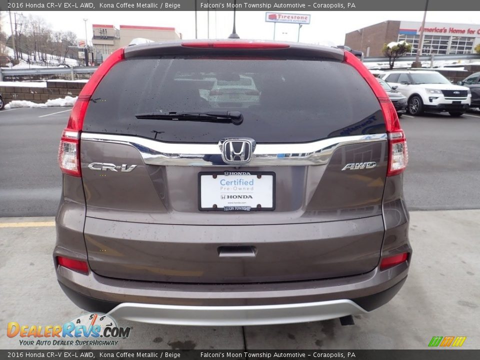 2016 Honda CR-V EX-L AWD Kona Coffee Metallic / Beige Photo #4