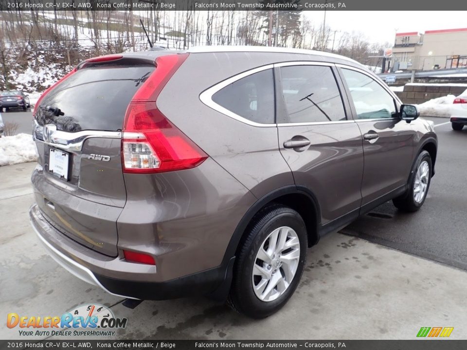 2016 Honda CR-V EX-L AWD Kona Coffee Metallic / Beige Photo #6