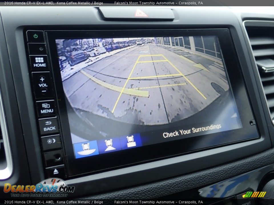 2016 Honda CR-V EX-L AWD Kona Coffee Metallic / Beige Photo #25