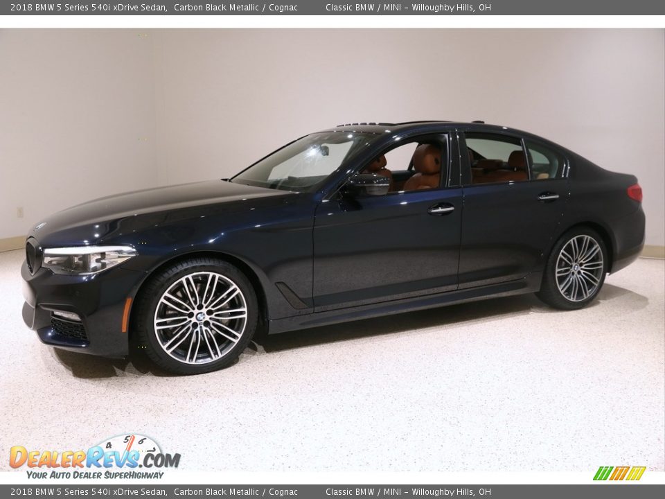 2018 BMW 5 Series 540i xDrive Sedan Carbon Black Metallic / Cognac Photo #3