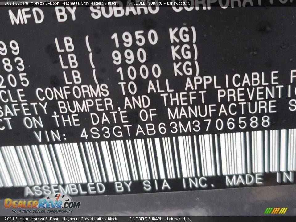 2021 Subaru Impreza 5-Door Magnetite Gray Metallic / Black Photo #15