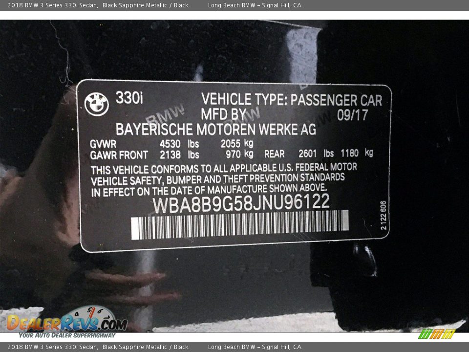 2018 BMW 3 Series 330i Sedan Black Sapphire Metallic / Black Photo #36