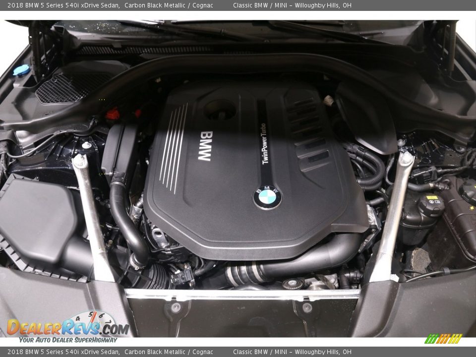 2018 BMW 5 Series 540i xDrive Sedan Carbon Black Metallic / Cognac Photo #25