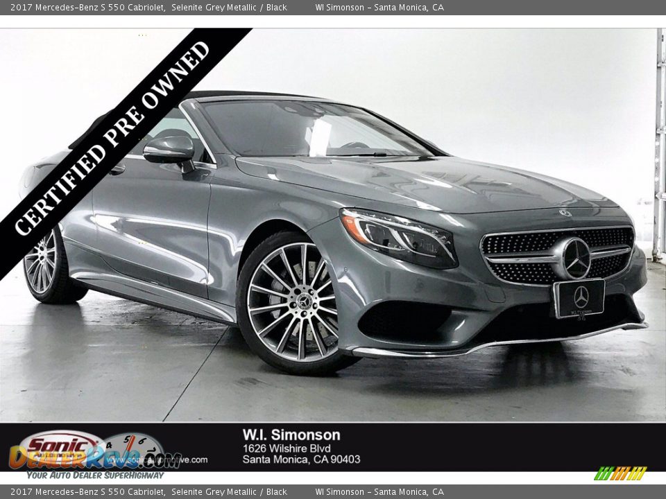 2017 Mercedes-Benz S 550 Cabriolet Selenite Grey Metallic / Black Photo #1