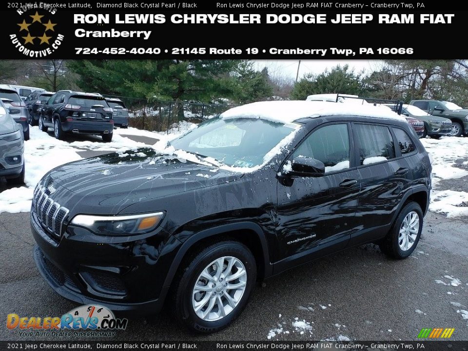 2021 Jeep Cherokee Latitude Diamond Black Crystal Pearl / Black Photo #1