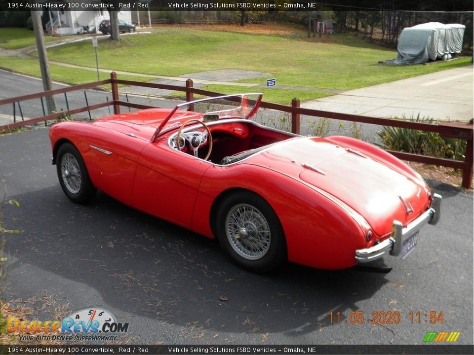 1954 Austin-Healey 100 Convertible Red / Red Photo #8