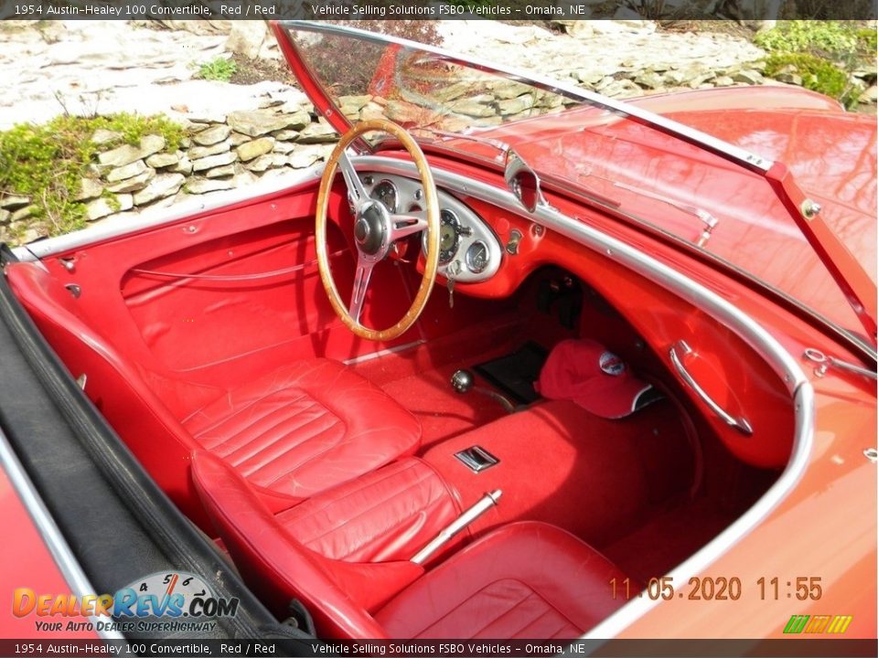 1954 Austin-Healey 100 Convertible Red / Red Photo #10