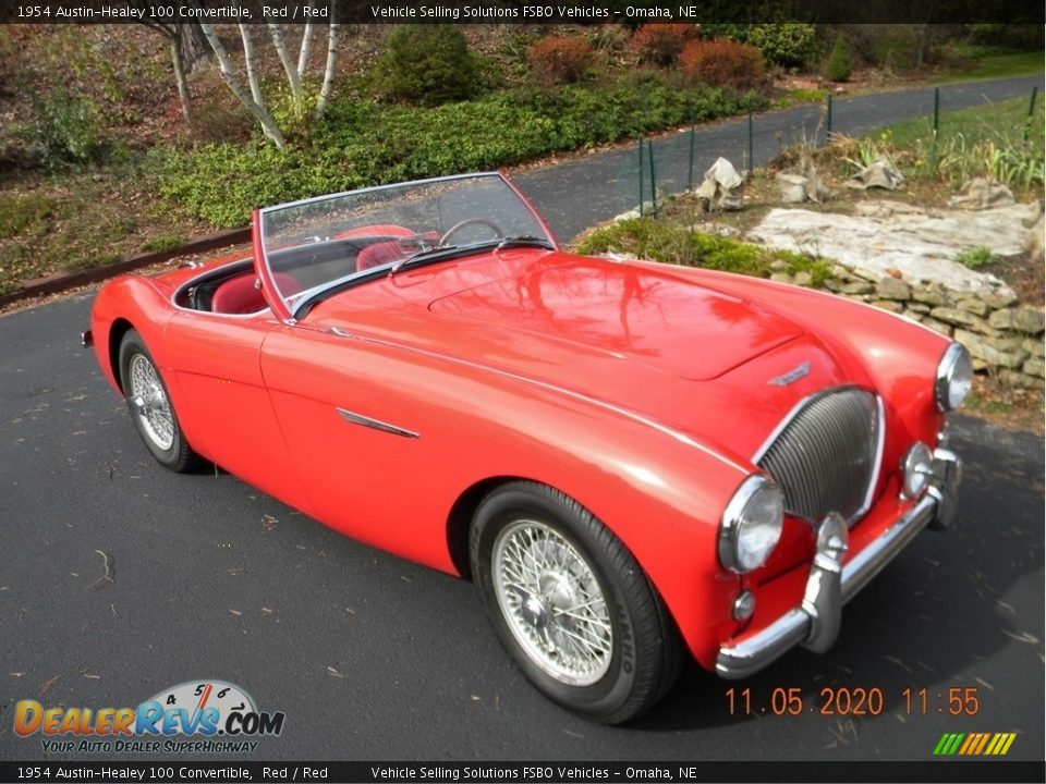 1954 Austin-Healey 100 Convertible Red / Red Photo #14