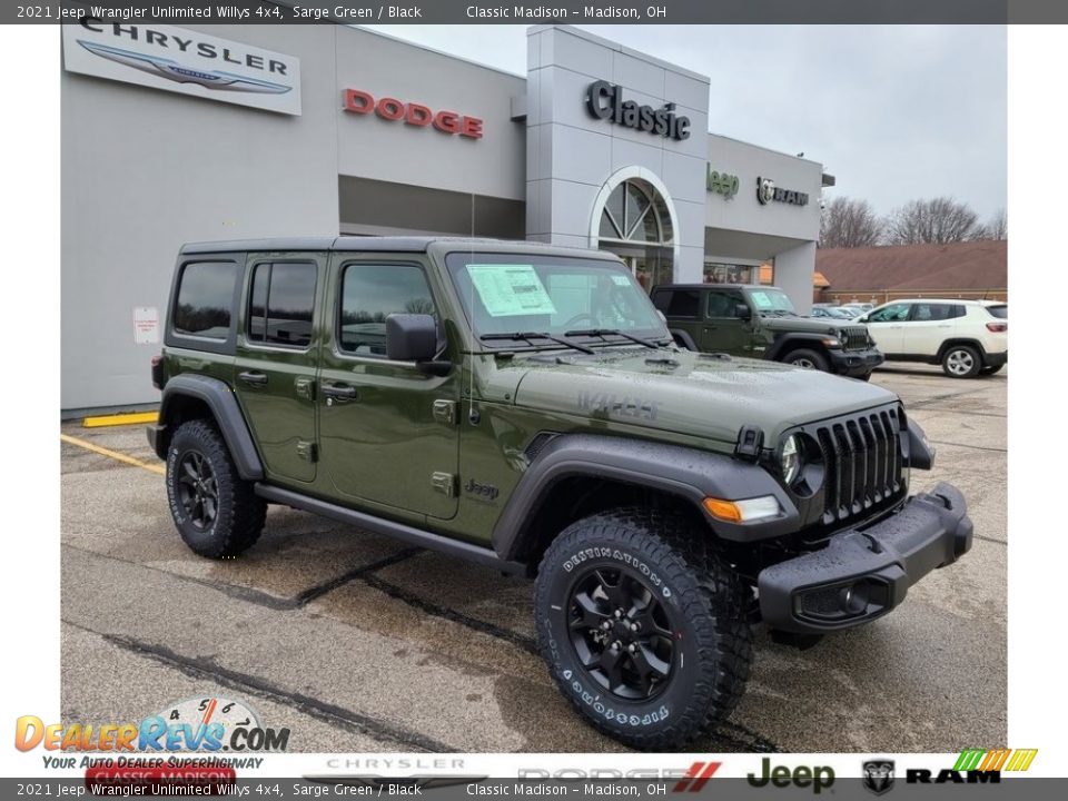 2021 Jeep Wrangler Unlimited Willys 4x4 Sarge Green / Black Photo #1