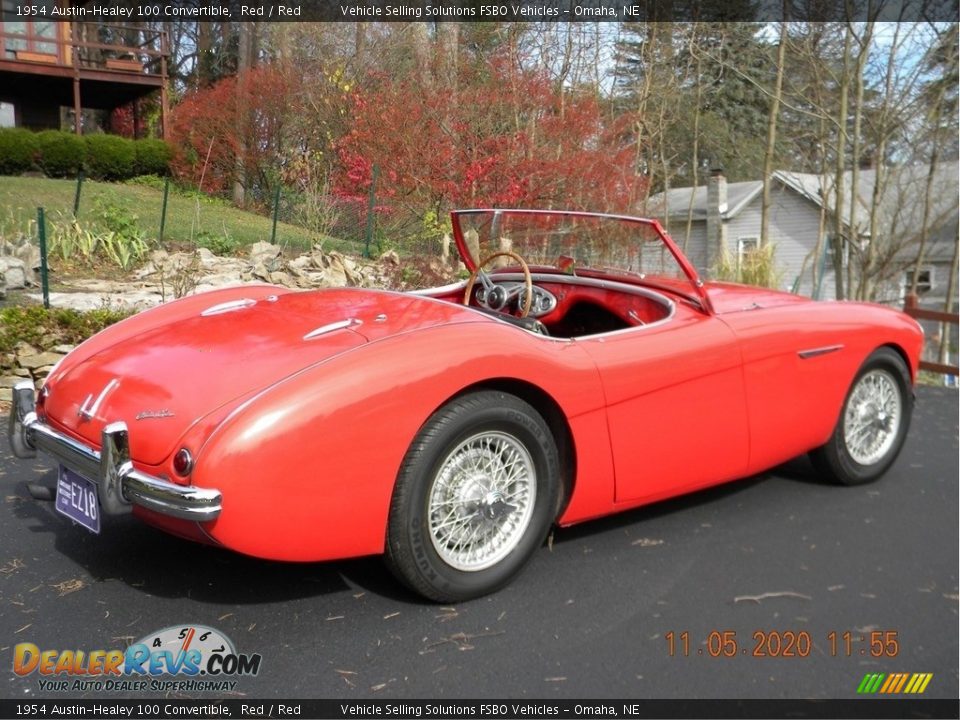 1954 Austin-Healey 100 Convertible Red / Red Photo #19