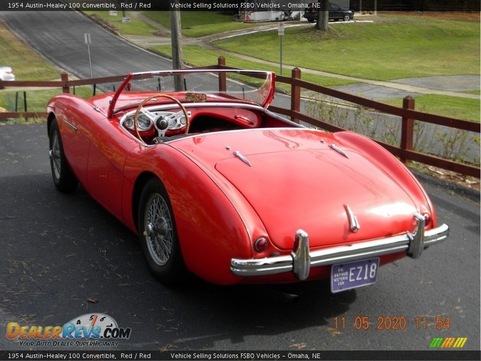 1954 Austin-Healey 100 Convertible Red / Red Photo #20