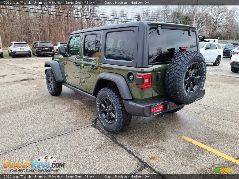 2021 Jeep Wrangler Unlimited Willys 4x4 Sarge Green / Black Photo #10