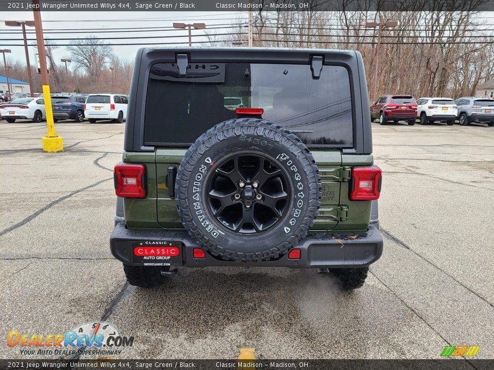 2021 Jeep Wrangler Unlimited Willys 4x4 Sarge Green / Black Photo #11