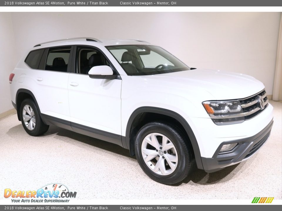 2018 Volkswagen Atlas SE 4Motion Pure White / Titan Black Photo #1