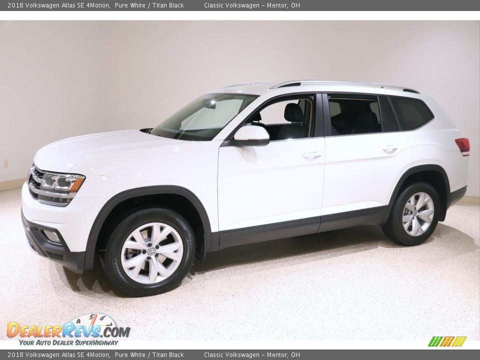 2018 Volkswagen Atlas SE 4Motion Pure White / Titan Black Photo #3
