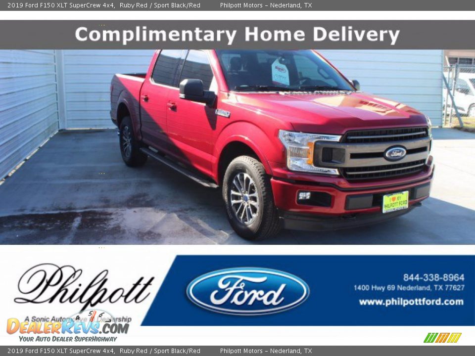 2019 Ford F150 XLT SuperCrew 4x4 Ruby Red / Sport Black/Red Photo #1