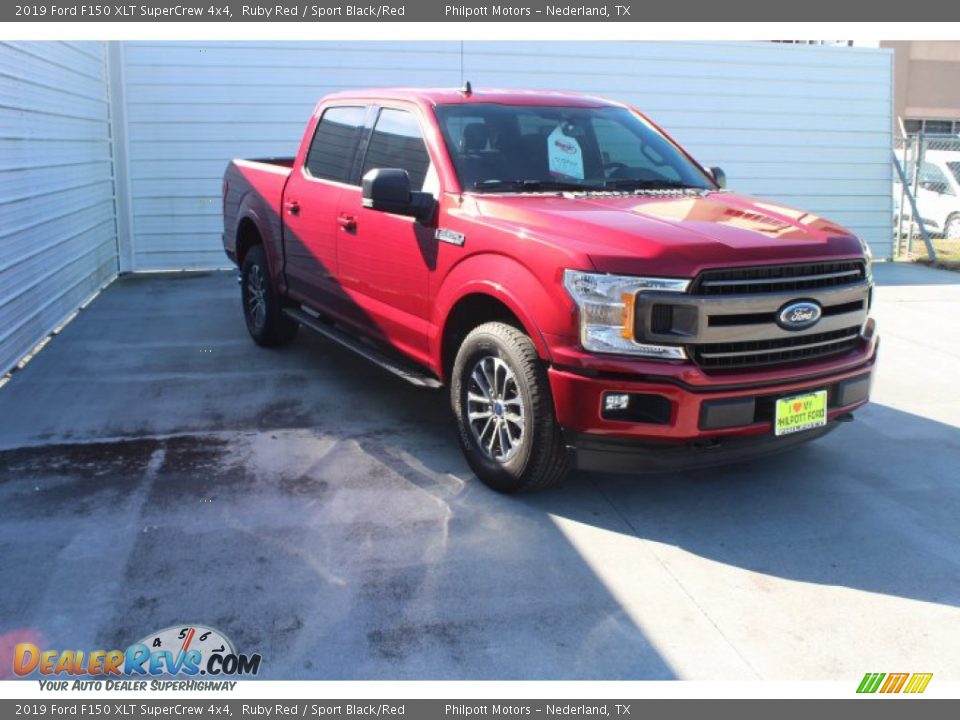 2019 Ford F150 XLT SuperCrew 4x4 Ruby Red / Sport Black/Red Photo #2