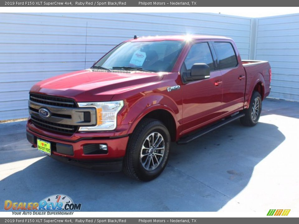 2019 Ford F150 XLT SuperCrew 4x4 Ruby Red / Sport Black/Red Photo #4
