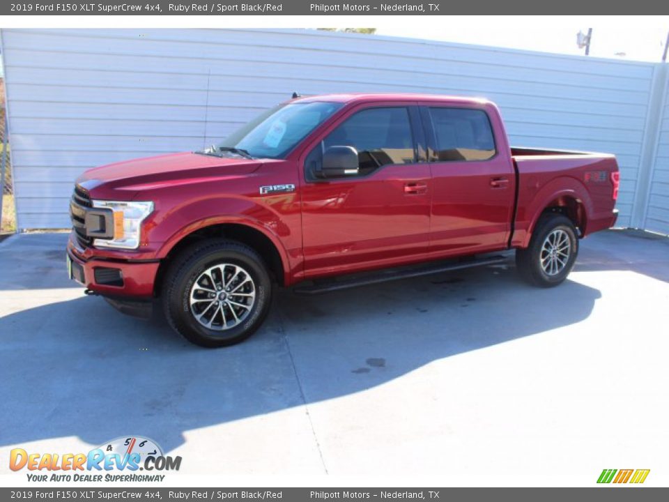 2019 Ford F150 XLT SuperCrew 4x4 Ruby Red / Sport Black/Red Photo #5
