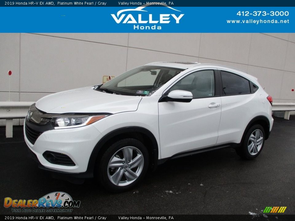 2019 Honda HR-V EX AWD Platinum White Pearl / Gray Photo #1