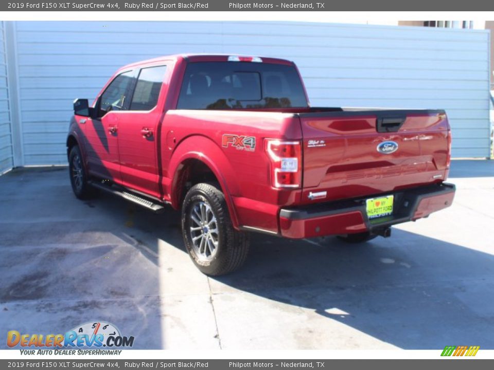 2019 Ford F150 XLT SuperCrew 4x4 Ruby Red / Sport Black/Red Photo #7