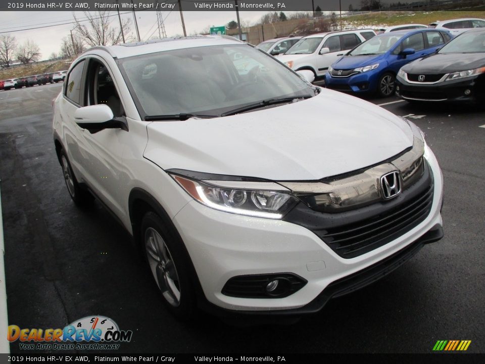 2019 Honda HR-V EX AWD Platinum White Pearl / Gray Photo #8