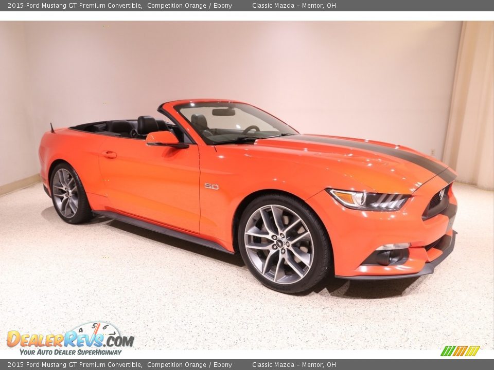 2015 Ford Mustang GT Premium Convertible Competition Orange / Ebony Photo #1