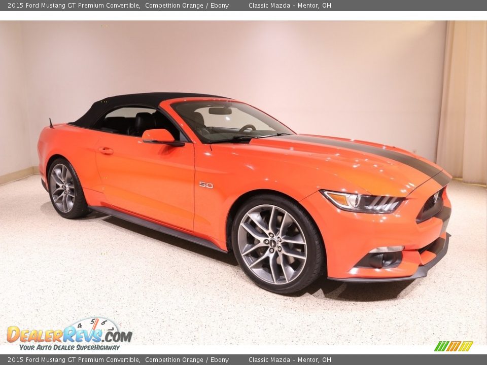 2015 Ford Mustang GT Premium Convertible Competition Orange / Ebony Photo #2