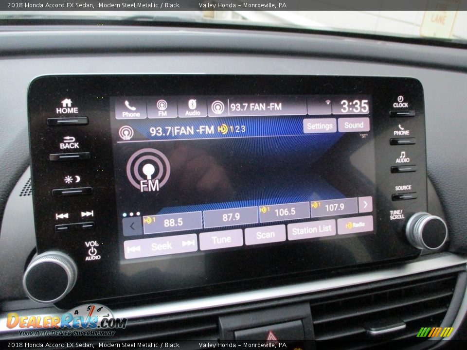 2018 Honda Accord EX Sedan Modern Steel Metallic / Black Photo #15