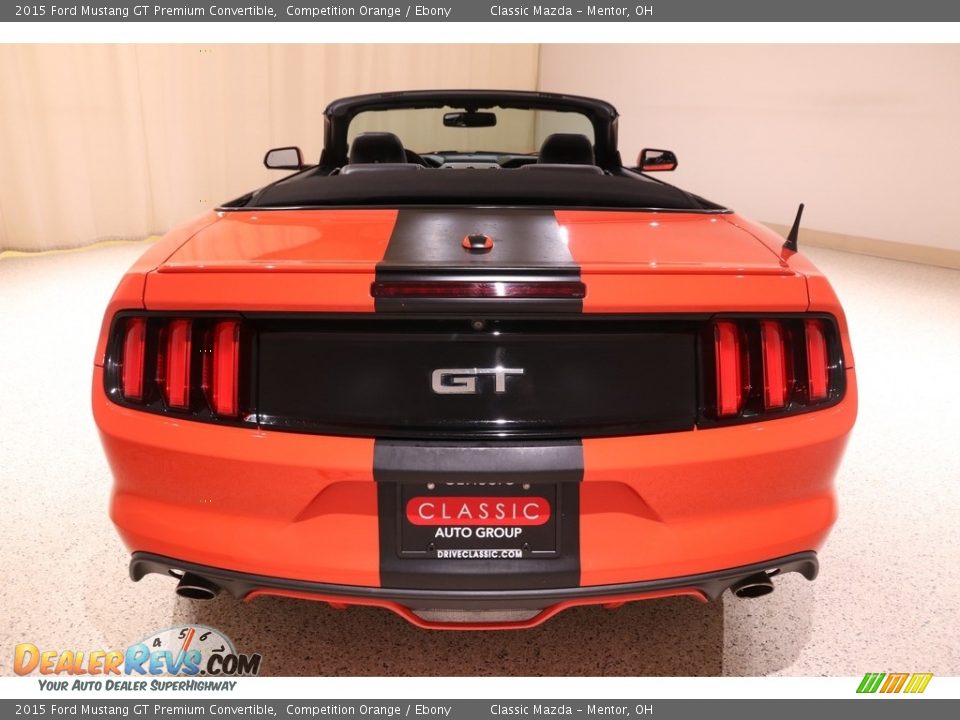 2015 Ford Mustang GT Premium Convertible Competition Orange / Ebony Photo #32