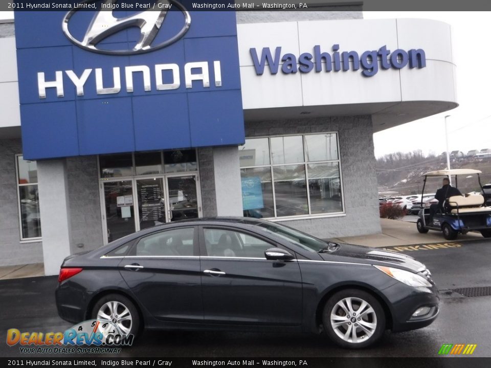 2011 Hyundai Sonata Limited Indigo Blue Pearl / Gray Photo #2