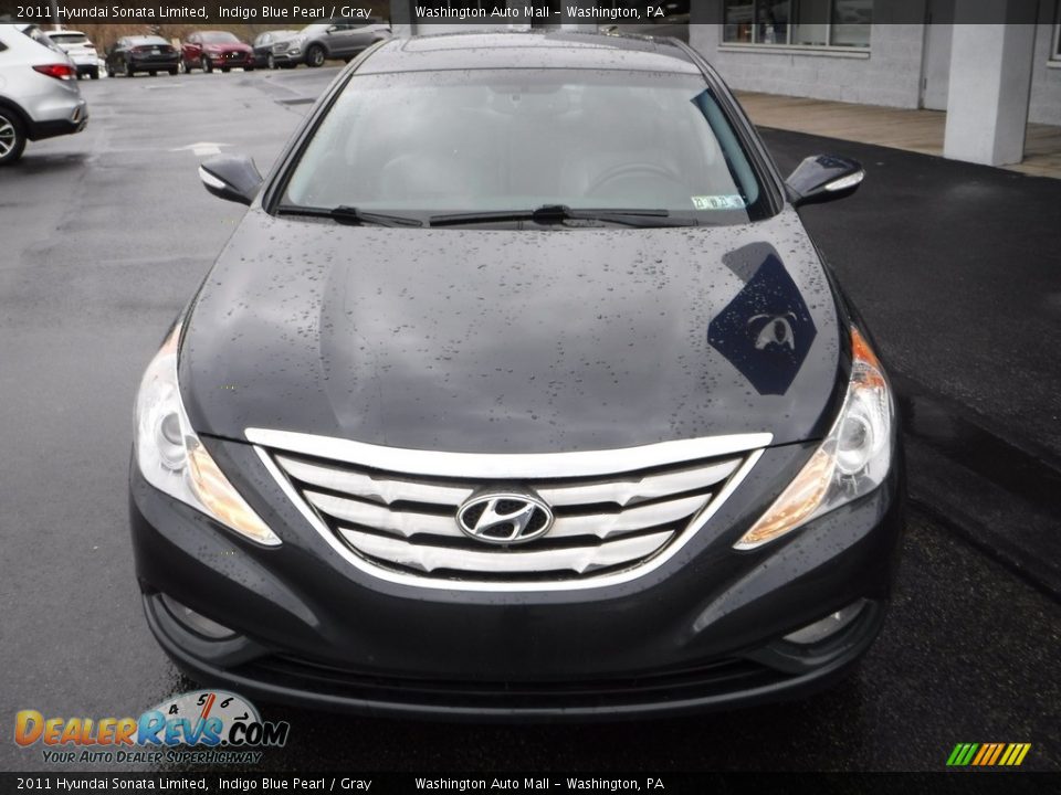 2011 Hyundai Sonata Limited Indigo Blue Pearl / Gray Photo #4