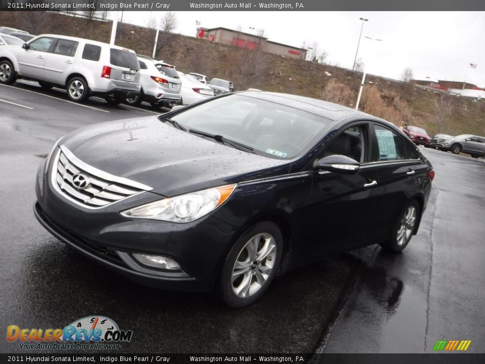 2011 Hyundai Sonata Limited Indigo Blue Pearl / Gray Photo #5