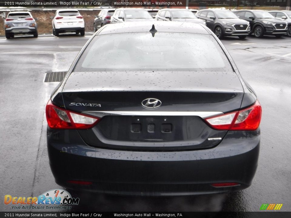 2011 Hyundai Sonata Limited Indigo Blue Pearl / Gray Photo #8