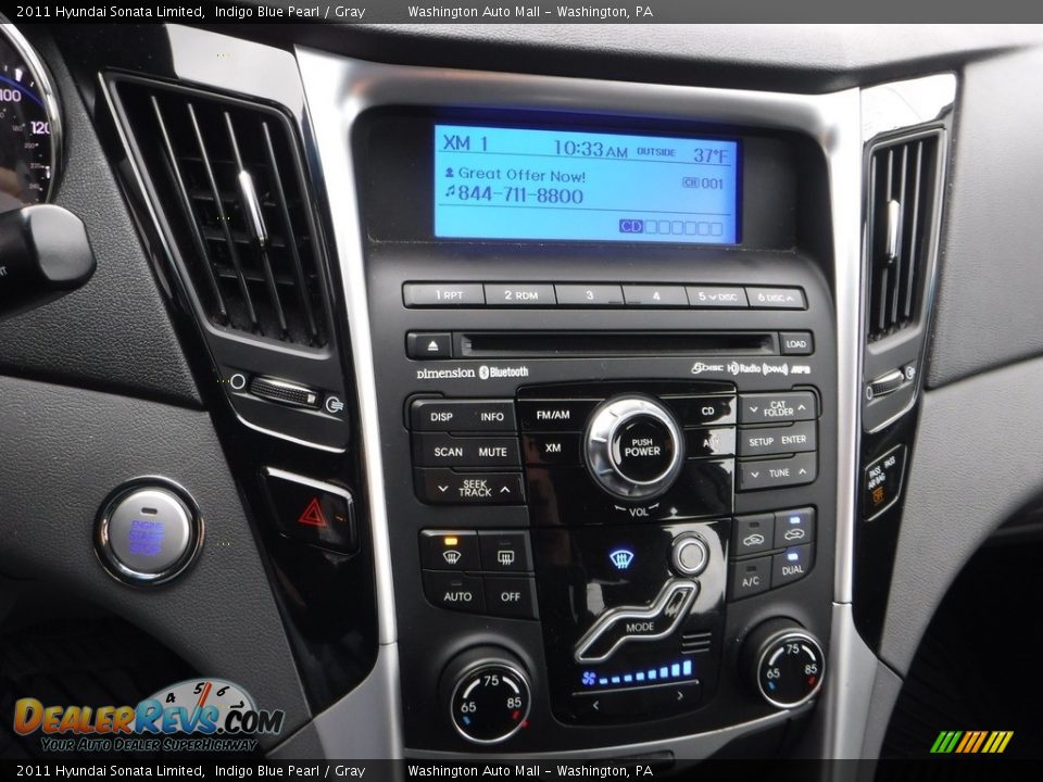 2011 Hyundai Sonata Limited Indigo Blue Pearl / Gray Photo #16