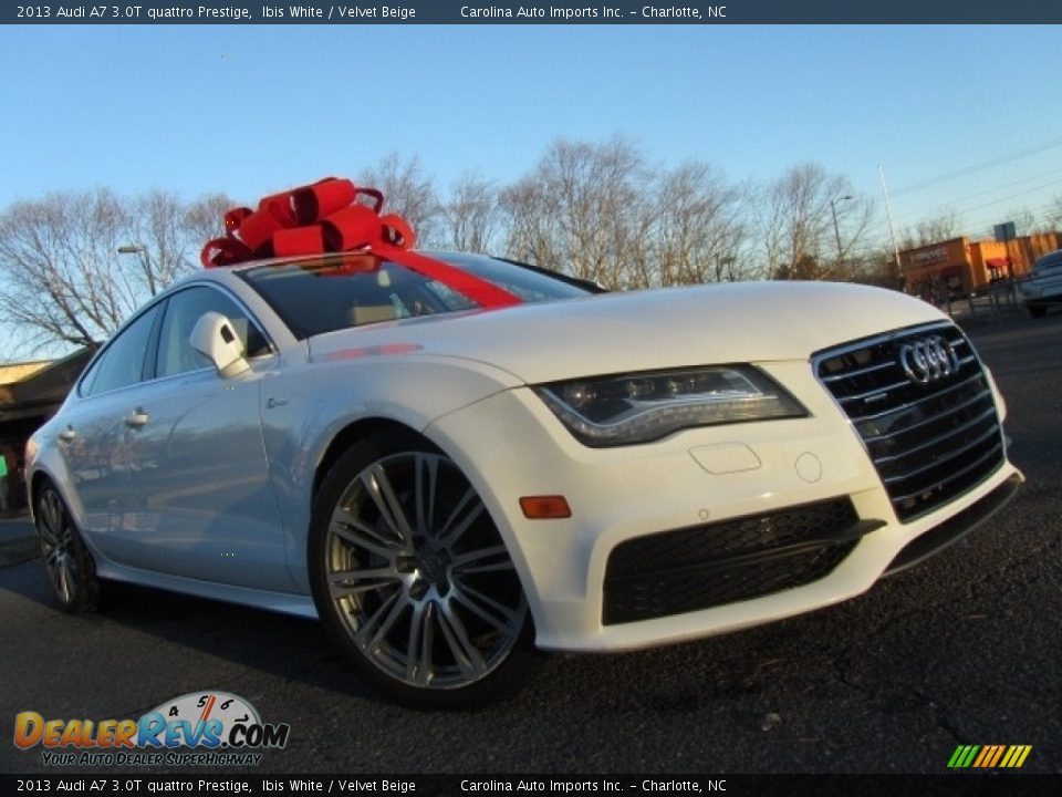 2013 Audi A7 3.0T quattro Prestige Ibis White / Velvet Beige Photo #1