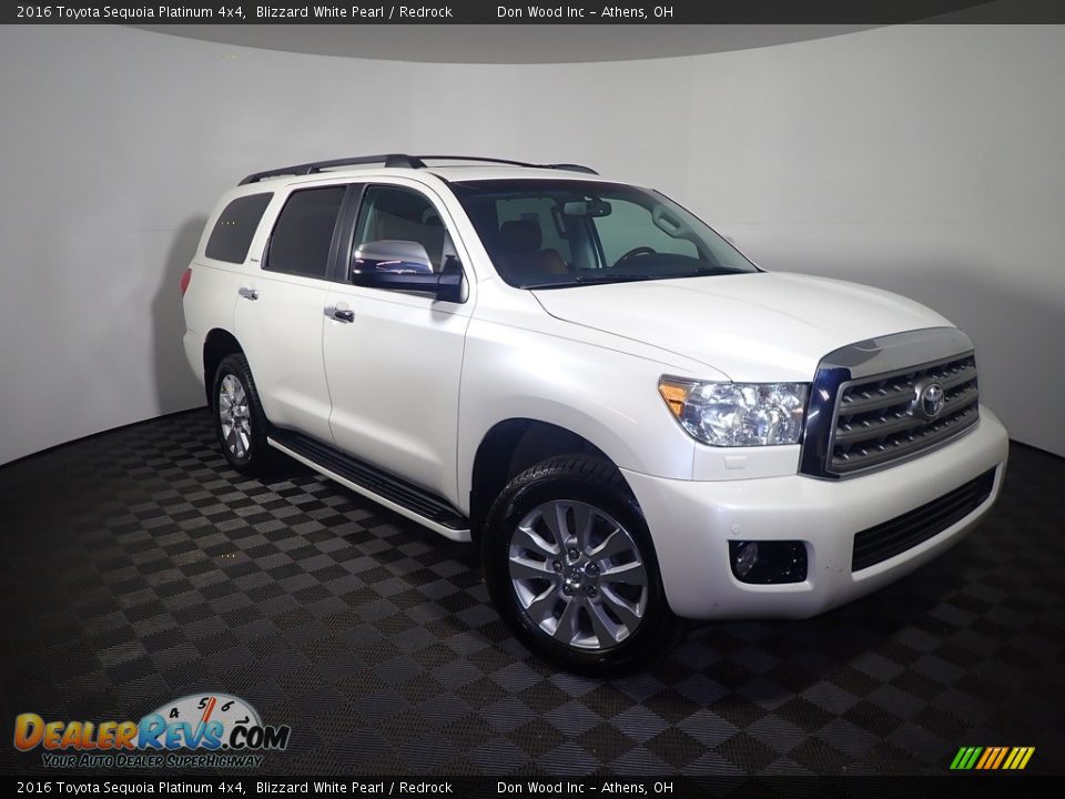 2016 Toyota Sequoia Platinum 4x4 Blizzard White Pearl / Redrock Photo #8