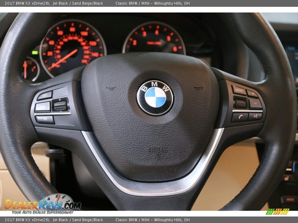 2017 BMW X3 xDrive28i Jet Black / Sand Beige/Black Photo #11