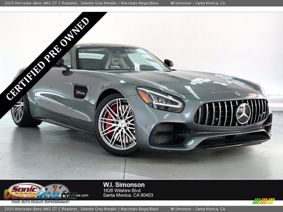 2020 Mercedes-Benz AMG GT C Roadster Selenite Grey Metallic / Macchiato Beige/Black Photo #1