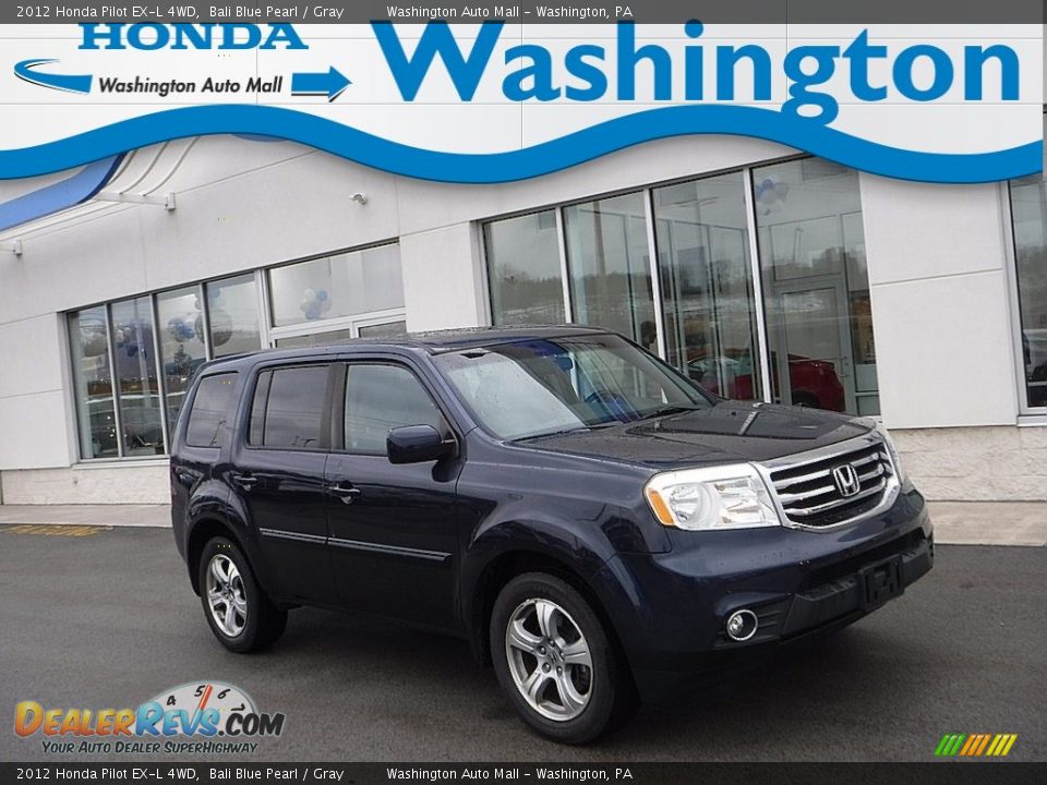 2012 Honda Pilot EX-L 4WD Bali Blue Pearl / Gray Photo #1