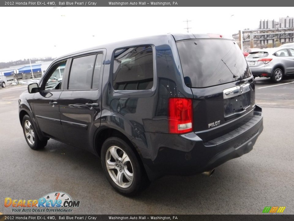 2012 Honda Pilot EX-L 4WD Bali Blue Pearl / Gray Photo #7