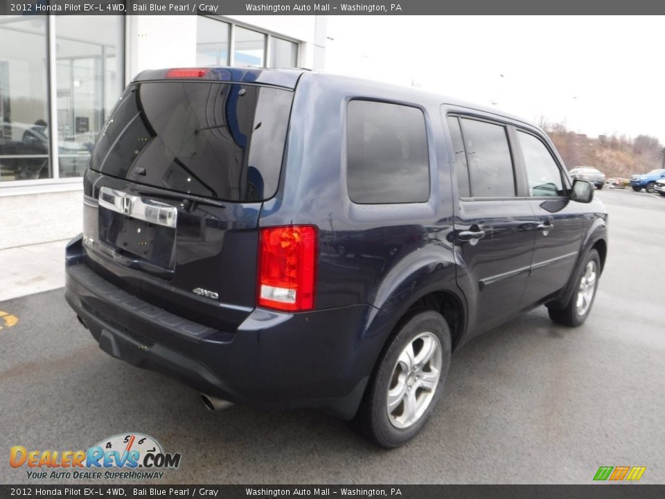 2012 Honda Pilot EX-L 4WD Bali Blue Pearl / Gray Photo #9