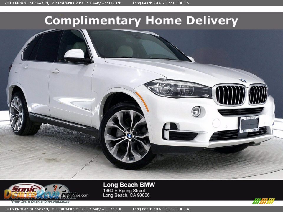 2018 BMW X5 xDrive35d Mineral White Metallic / Ivory White/Black Photo #1