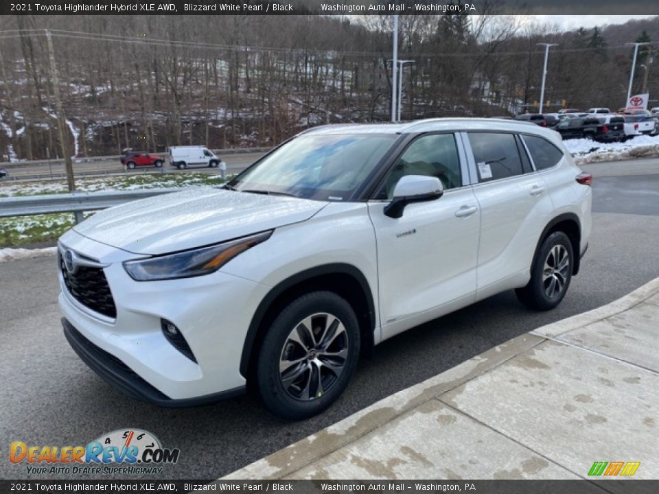 2021 Toyota Highlander Hybrid XLE AWD Blizzard White Pearl / Black Photo #13