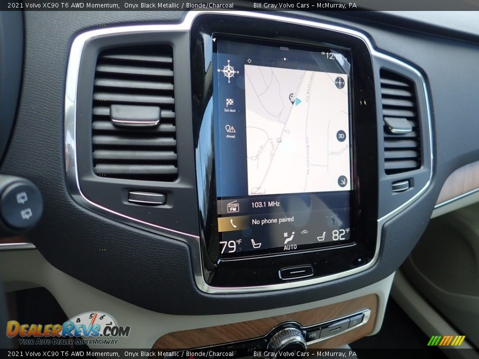 2021 Volvo XC90 T6 AWD Momentum Onyx Black Metallic / Blonde/Charcoal Photo #14