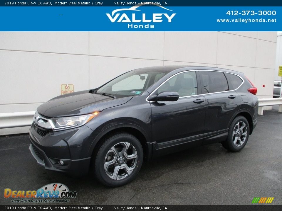 2019 Honda CR-V EX AWD Modern Steel Metallic / Gray Photo #1